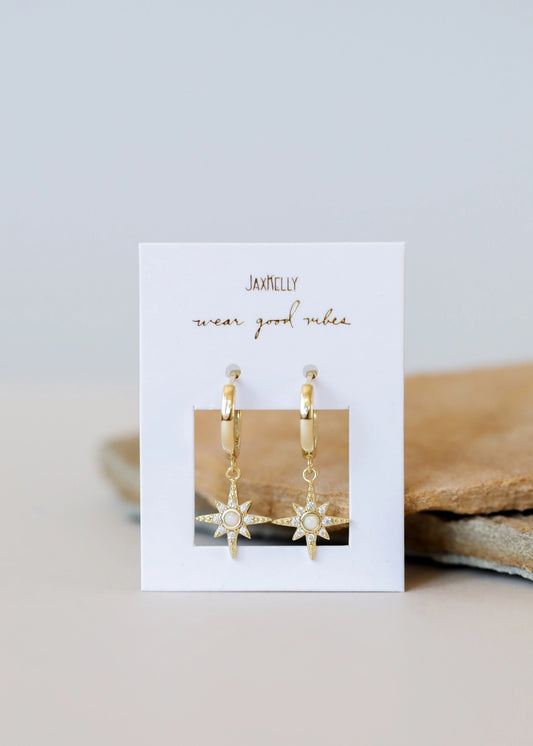 Jax Kelly Hanging Star Gold Earrings
