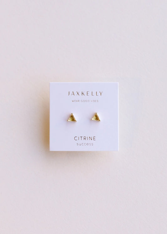 Jax Kelly Citrine & Gold Successful Energy Stud Earrings