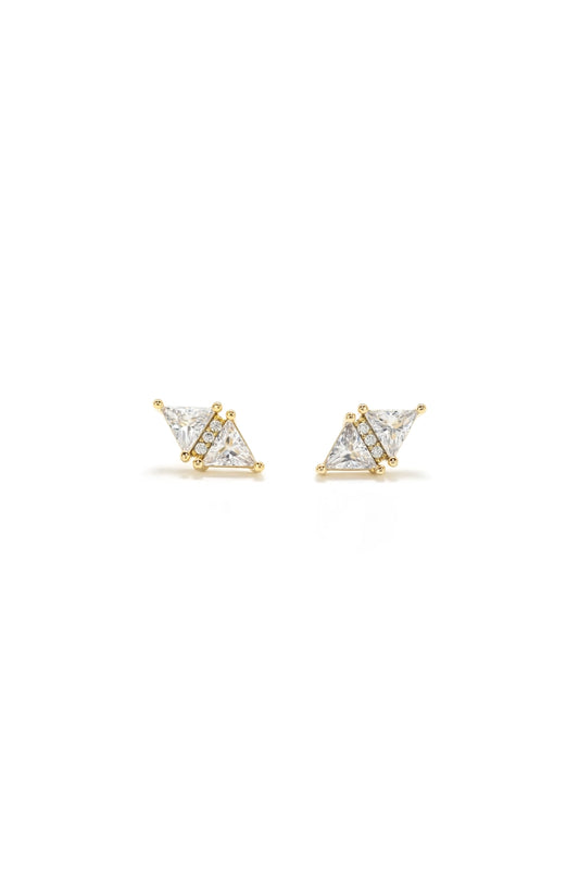 Lover’s Tempo Gold Plated Cz Stud Earrings