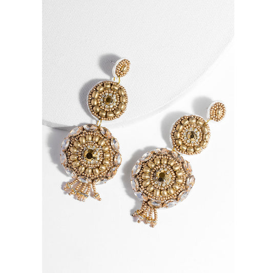 SAACHI Handmade Dangle Earrings with Gold Beads