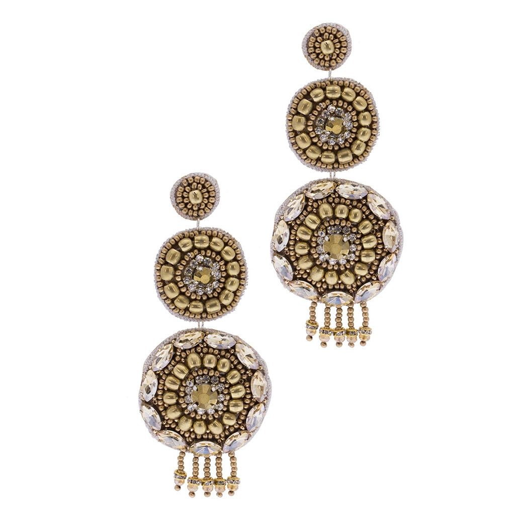 SAACHI Handmade Dangle Earrings with Gold Beads