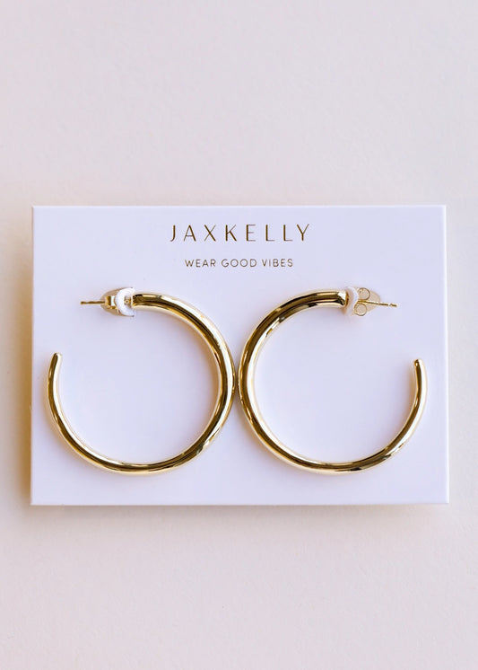 Jax Kelly Large Gold Hoop Earrings