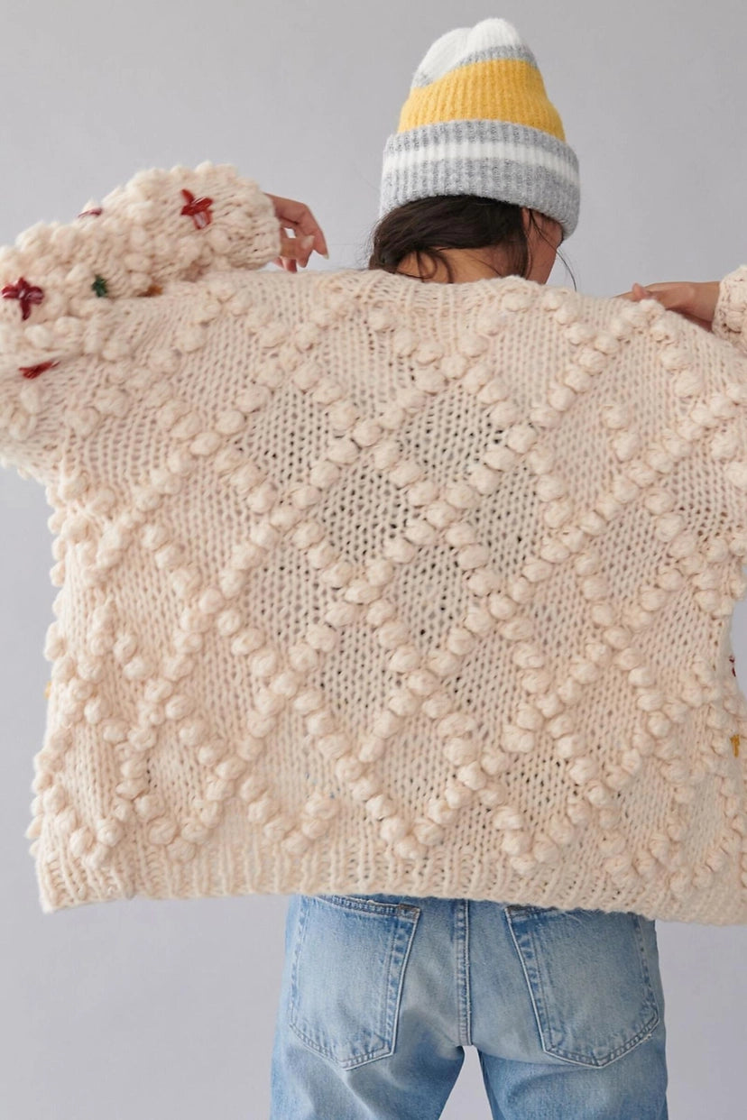 SAACHI Pom Pom Knitted Cross Cardigan