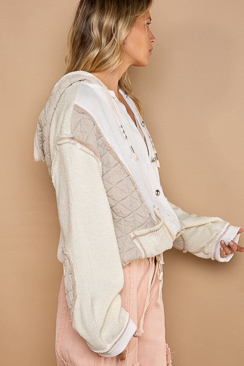 POL Patchwork Quilted Hoodie