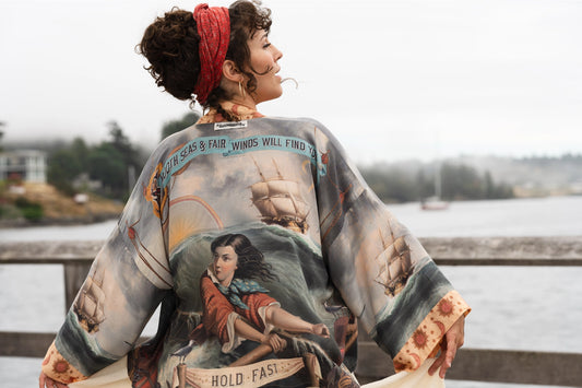 Market of Stars “Hold Fast” Nautical Cropped Kimono