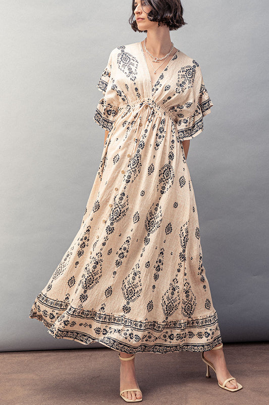 Urban Daizy Ruffle Sleeve Boho Dress