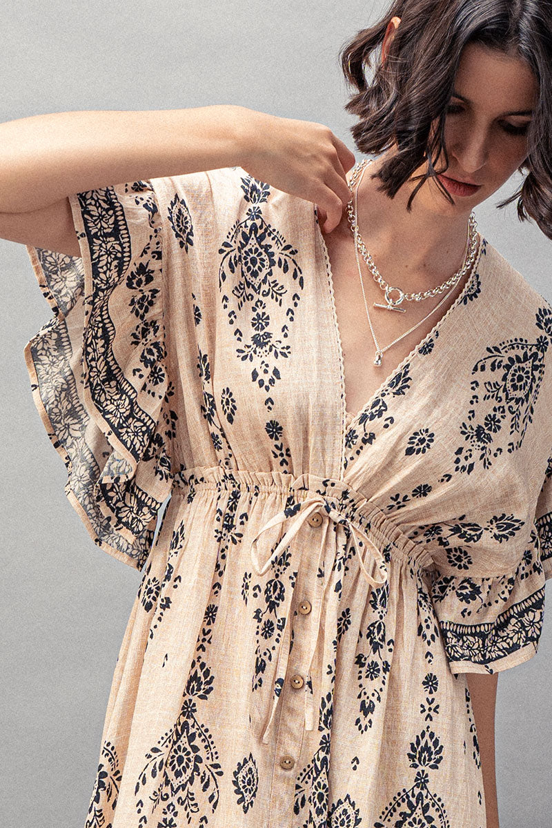 Urban Daizy Ruffle Sleeve Boho Dress