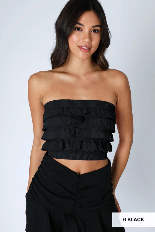 Nikibiki Ruffle Tube Top