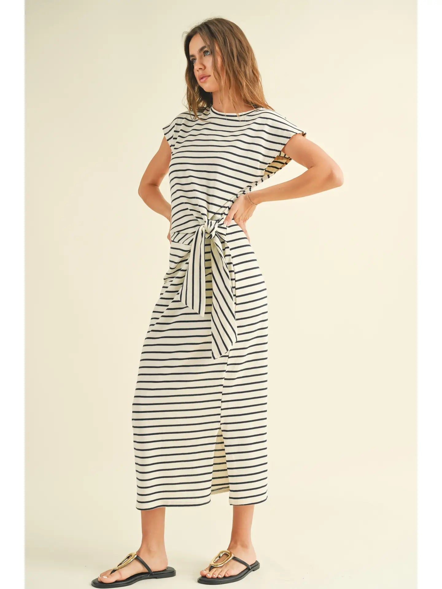 MIOU MUSE Striped Knot Dress