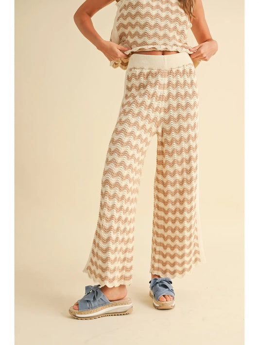 MIOU MUSE Zig Zag Crochet Set Pants