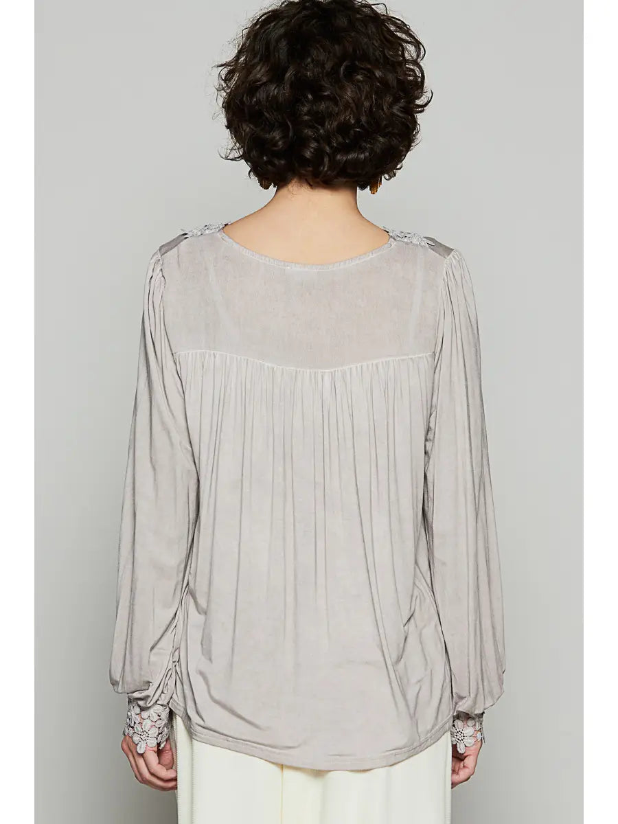 POL Floral Lace Boho Blouse