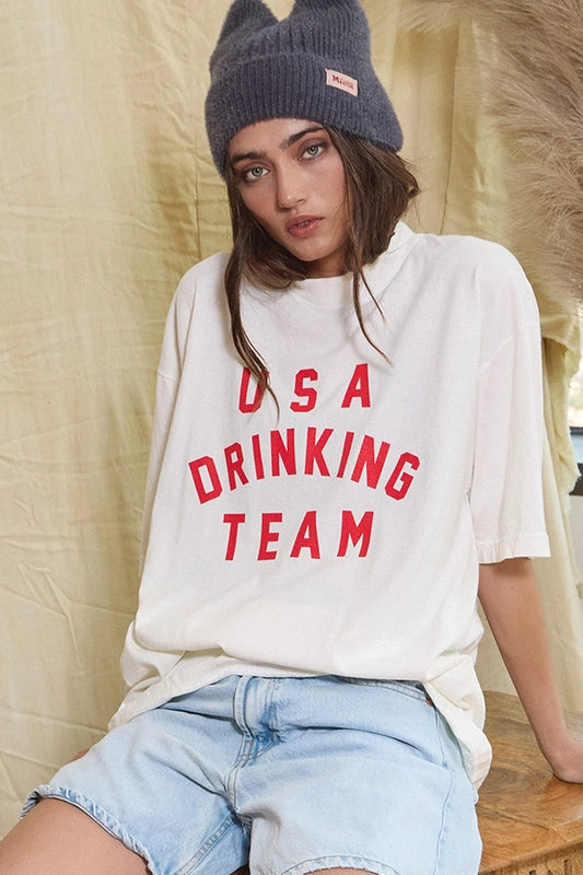 BUCKETLIST “USA Drinking Team” Oversized T-Shirt