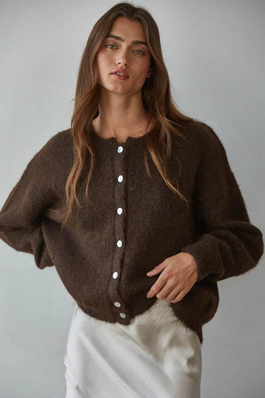 By Together Wool Blend Brown Cardigan