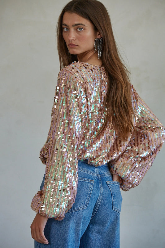 By Together Pink Sequin Top