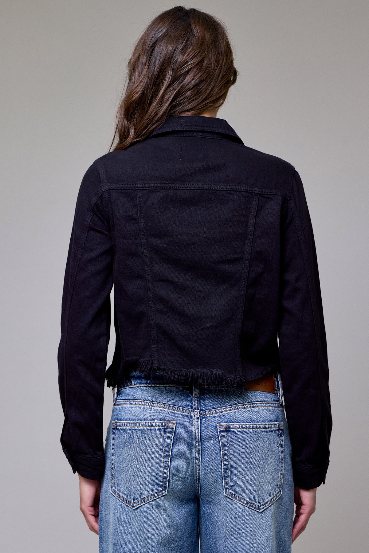 Hidden Black Frayed Jacket