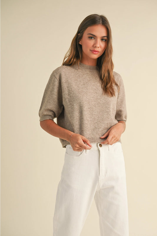 MIOU MUSE Short Sleeve Sweater