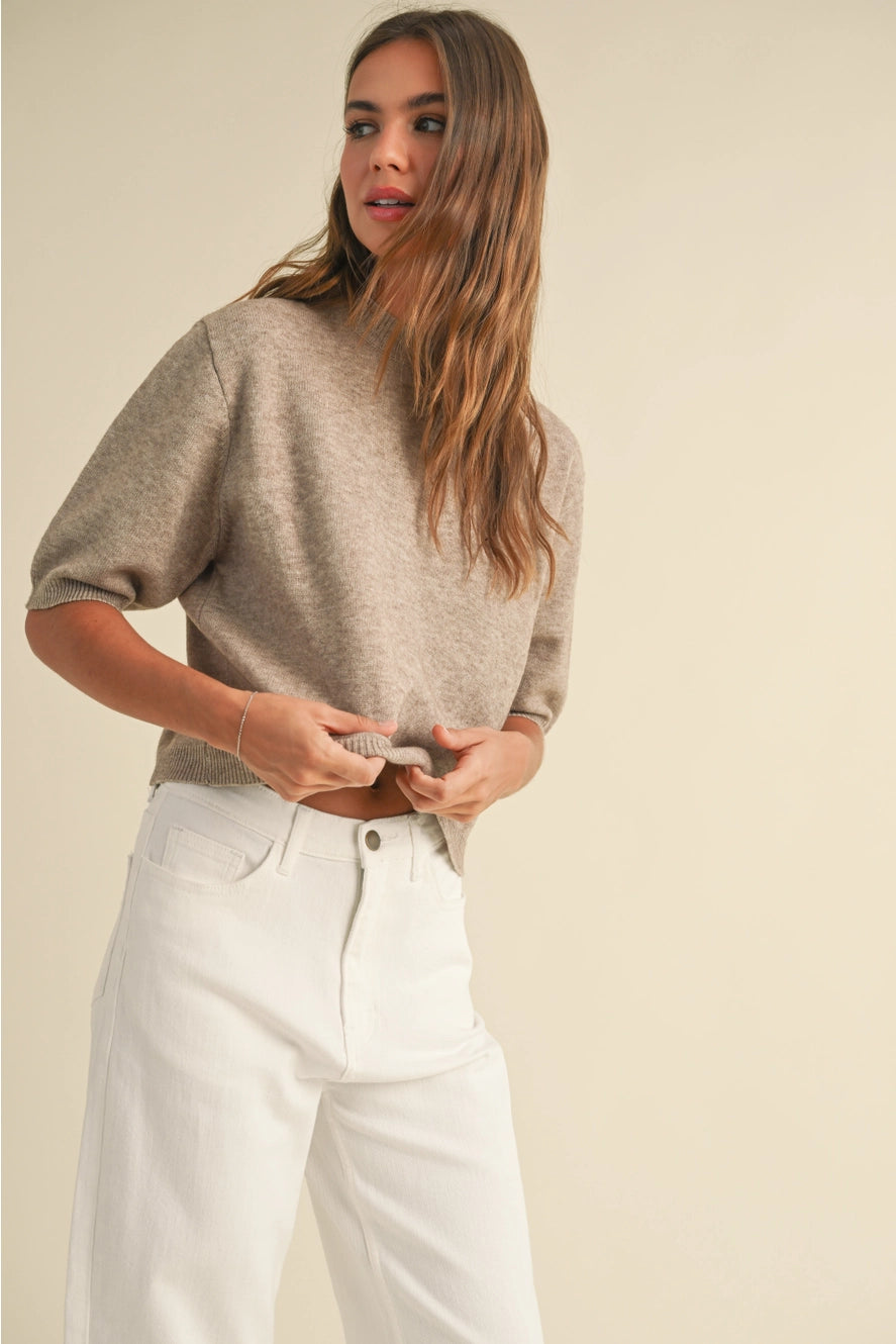 MIOU MUSE Short Sleeve Sweater