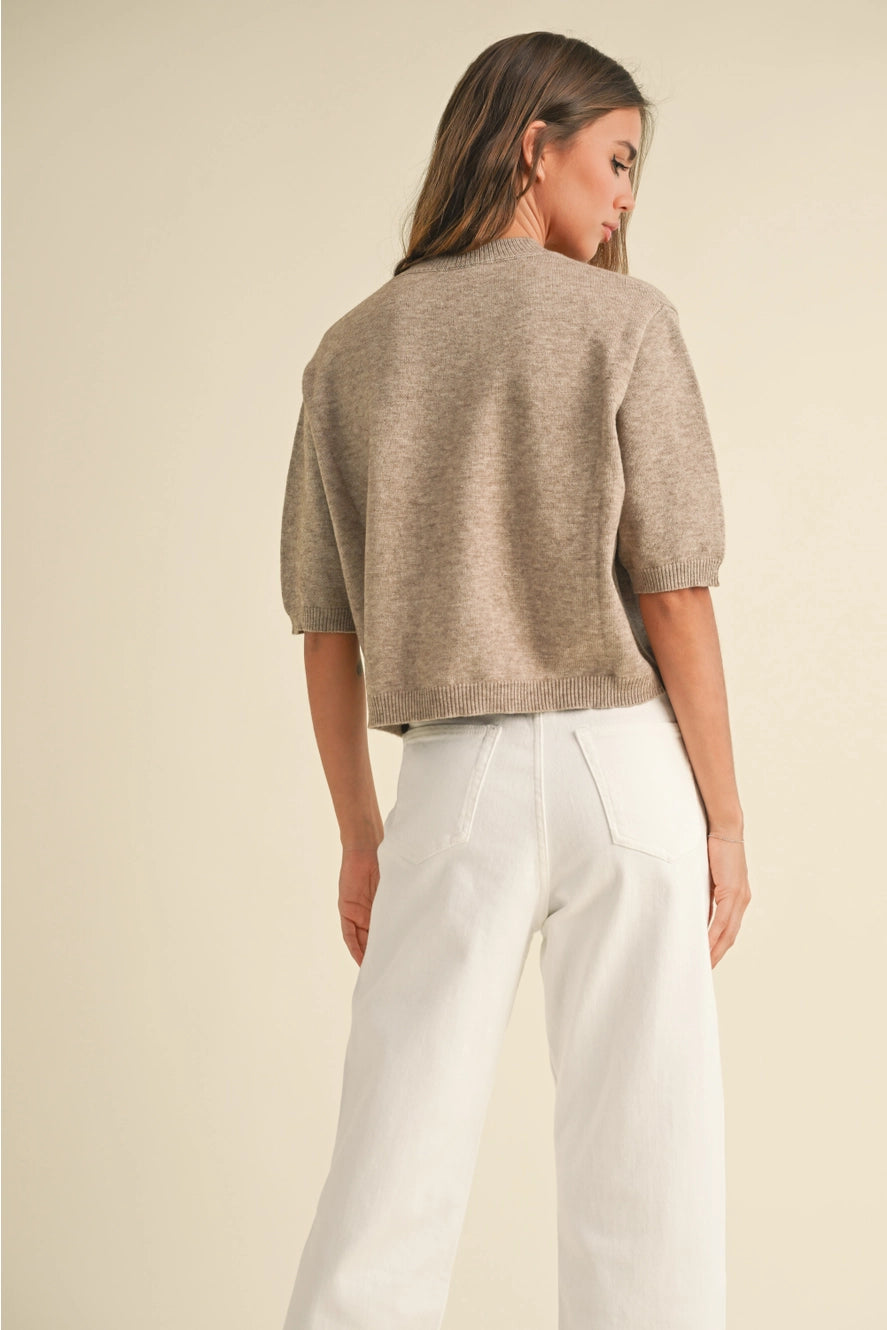 MIOU MUSE Short Sleeve Sweater
