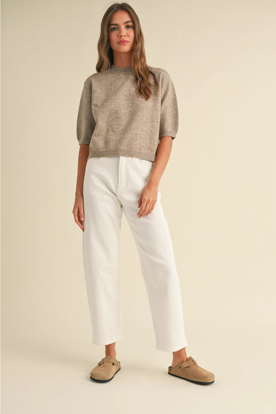 MIOU MUSE Short Sleeve Sweater