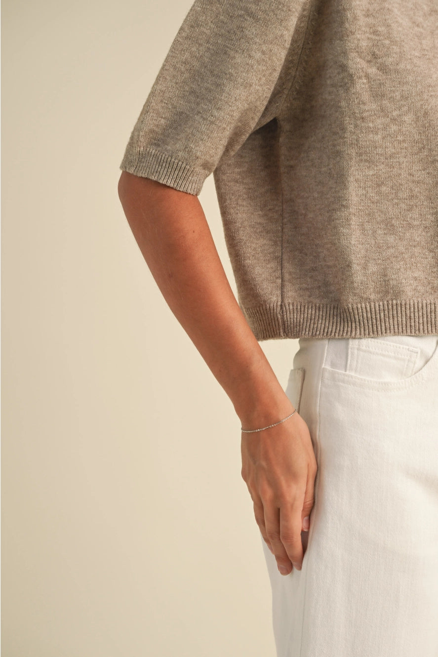 MIOU MUSE Short Sleeve Sweater