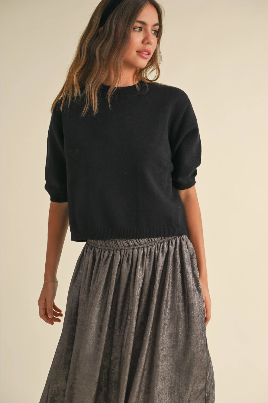 MIOU MUSE Short Sleeve Sweater