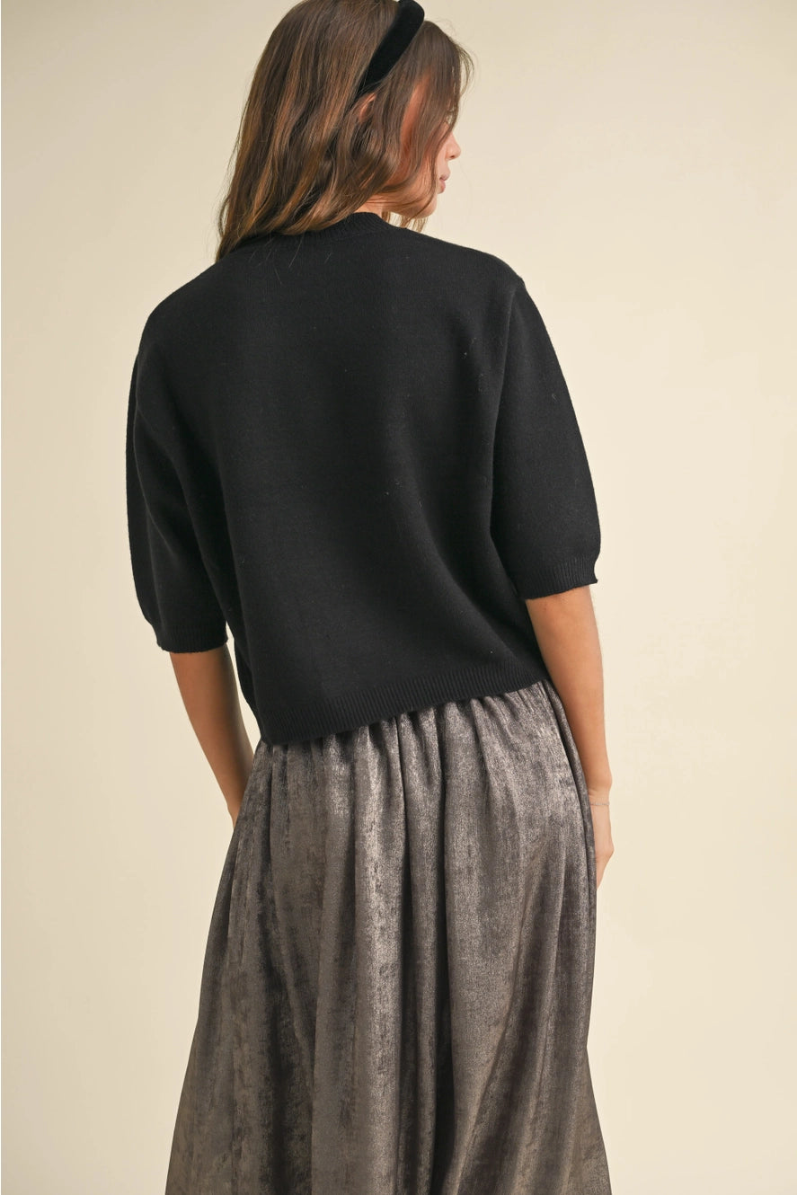 MIOU MUSE Short Sleeve Sweater