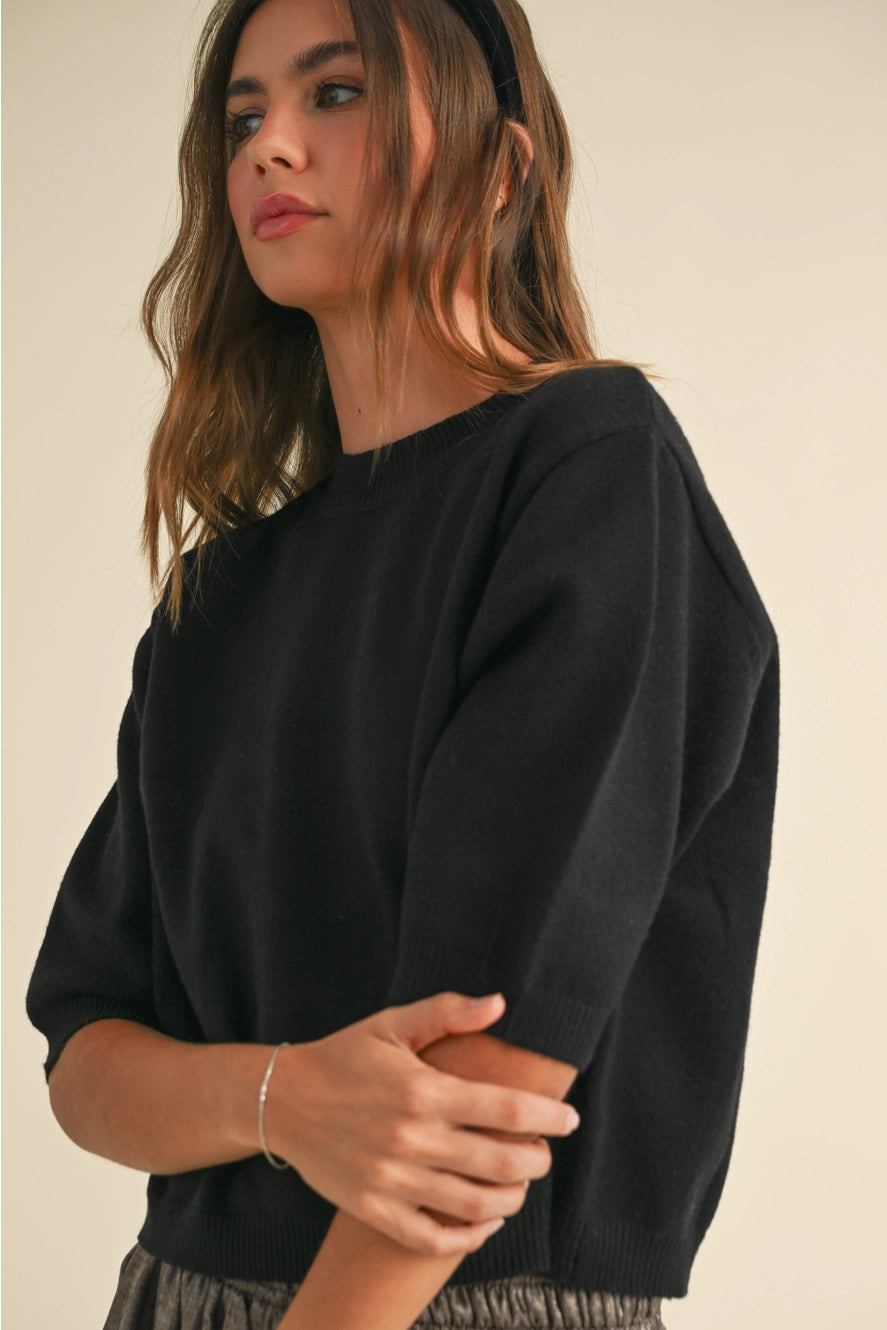MIOU MUSE Short Sleeve Sweater
