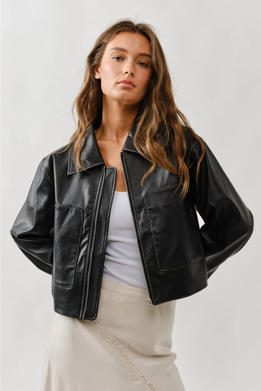 Aaron & Amber Faux Leather Jacket