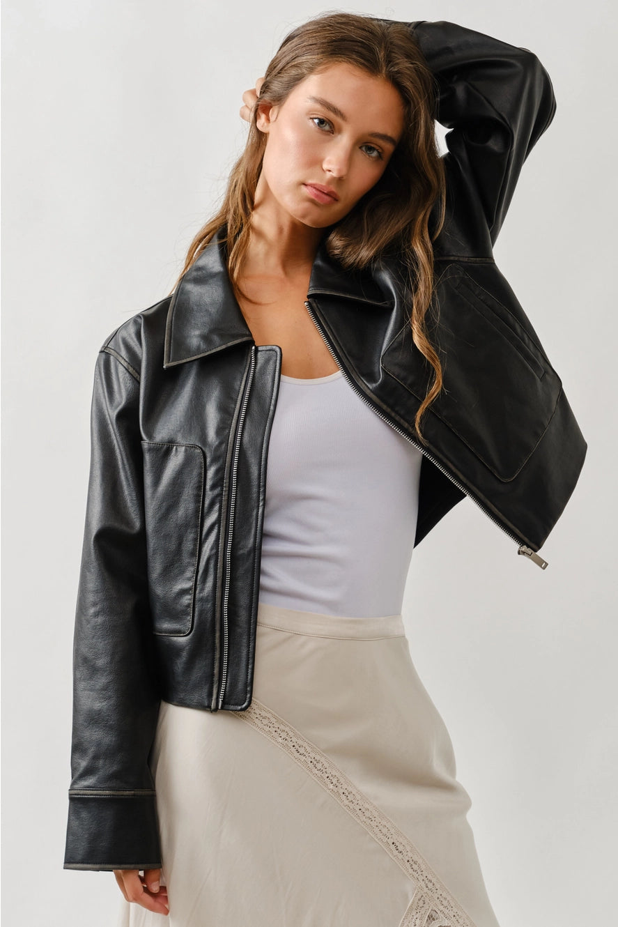 Aaron & Amber Faux Leather Jacket